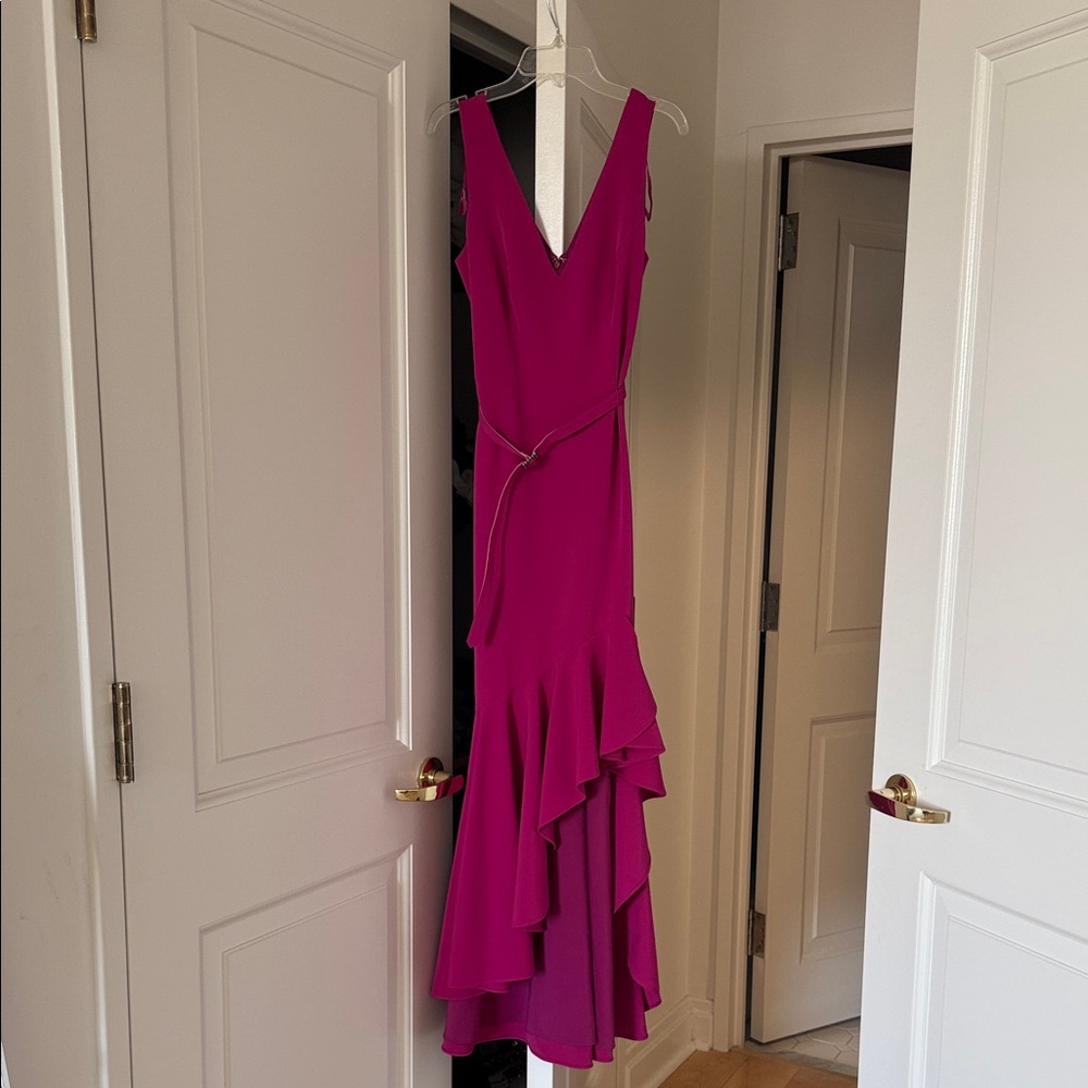 Eliza J high-low magenta sleeveless dress